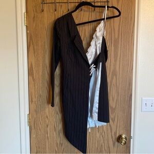 Fashion Nova Asymmetrical Half Blazer Dress